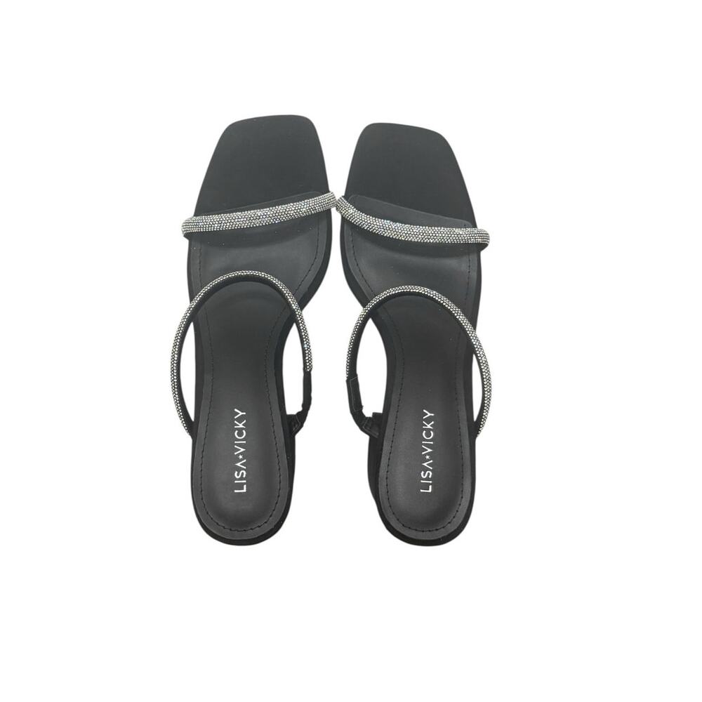 NIB! Lisa Vicky Mood Pavé Crystal Block Heel Slid… - image 6